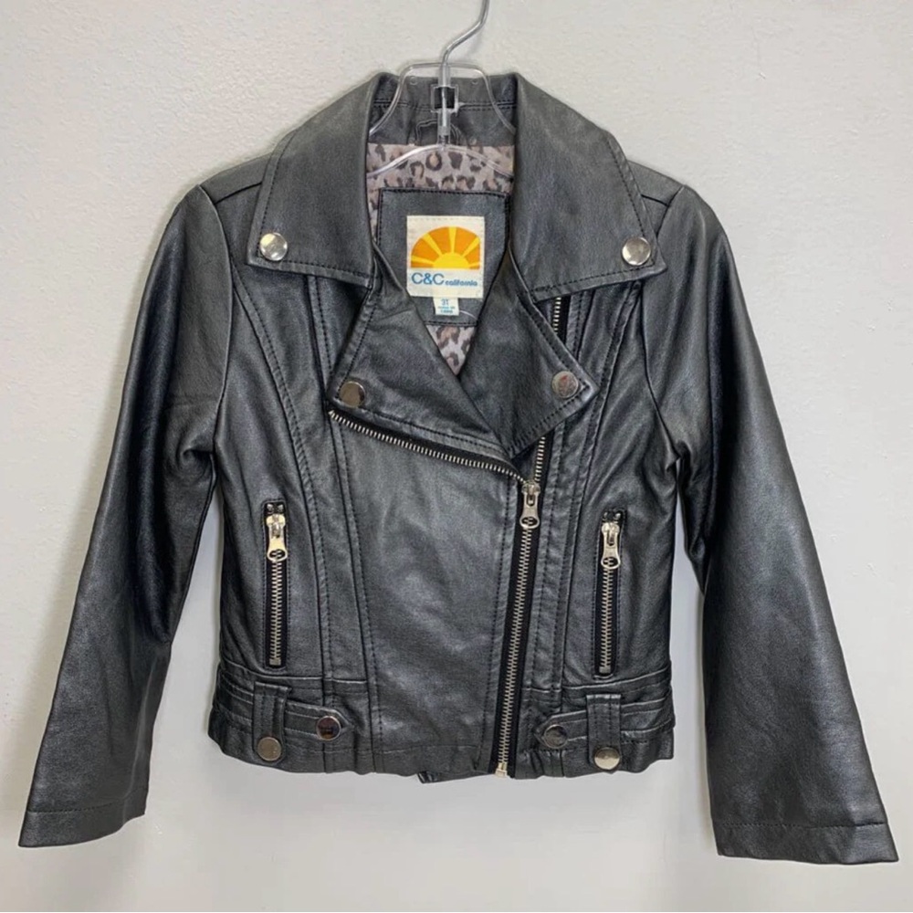 C&C California Women's Sleek Black Faux Leather Jacket